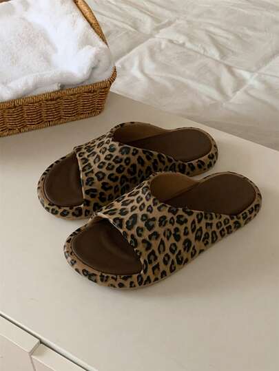 XIXITIAO Dép lê họa tiết da báo thời trang, thích hợp mang ngoài trời, trong nhà và phòng tắm | Dép xỏ ngón hở mũi lý tưởng cho gia đình, bãi biển và kỳ nghỉ