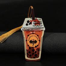 Fantasy Readers/Romantic Readers/Dark Romantic Themed Delicious Pearl Milk Tea Shaped Acrylic Colored Bookmarks, Cute Reading Page Design, Party Decorations, Reading Decorations, Learning Markers, Writing Helpers, Suitable For Book Lovers, Readers, Writers, Women, And Men. - Milk Tea Stick - View 3