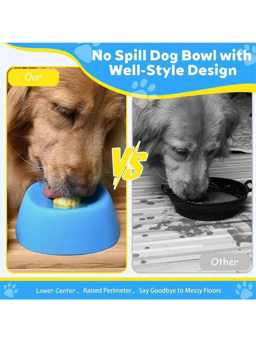 1pc Slow Feeder Bowl With Lick Treat Dispenser For Cats & Dogs, Non-Slip Feeding Mat, Interactive Licking Toy, Easy To Clean Pet Supplies - 180ML - View 1