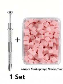 100/50pcs Mini Sponge Blocks - Manicure Accessories And Supplies (Including 4-Prong Tweezers). Tools For Nail Gel And Polish, Professional Reusable Nail Art Supplies, Manicure Tools And Instruments. Back To School Essential. Ombre Nail Sponge And Polish Applicator. - Multicolor - View 9