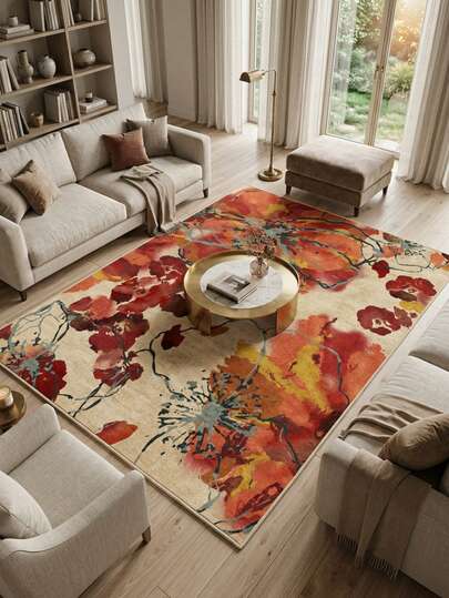 1 tấm thảm, thảm trải sàn, thảm trang trí cửa ra vào - Nghệ thuật cổ điển Châu Âu và Mỹ - Thảm giả len họa tiết hoa sơn dầu trang nhã, thích hợp cho phòng tắm, nhà bếp, lối vào, hành lang, đầu giường, phòng khách, phòng ngủ, thảm trải sàn có thể giặt máy quanh năm, trang trí nhà cửa.