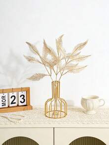 3PCS Artificial Golden Twigs, Plastic Fake Twigs, Home Decoration Plant Branches Used For Family Wedding Table Center Holiday Decoration, Wedding Decoration - Gold - View 6