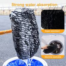 3-Section Adjustable Car Wash Mop, Super Absorbent Car Cleaning Brush, Window & Wheel Duster Cleaning Tool Accessories - Car Wash Mop - View 8