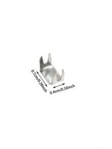 #5 Zipper Head & Tail - Metal Zipper Head & Tail - 4-Prong Tail, 4-Prong Code Crimp - Silver - View 7