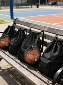 Sports Drawstring Backpack With Detachable Basketball Net Bag, Waterproof Gym Sackpack With Ball Holder & Front Pocket, Large Capacity Drawstring Bag For Basketball, Soccer & Training, Ideal For Men, Teens & Athletes, Perfect For School, Gym, Beach & Sports Games, Versatile As Gym Bag, School Backpack & Sports Equipment Organizer - Multicolor - View 4