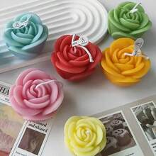 3pcs Rose Flower Shaped Aroma Stone Silicone Mold Set, Handmade DIY Fragrance Stone Decor Mold, Multiple Patterns, Non-Stick Easy Demold - White - View 7