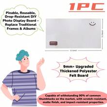 自粘式吸音毛毡墙板 40x80cm，笑脸图案 – 多功能公告板、照片展示板和留言板，适用于家庭、办公室、教室 – 北欧简约设计 - A - 查看 10