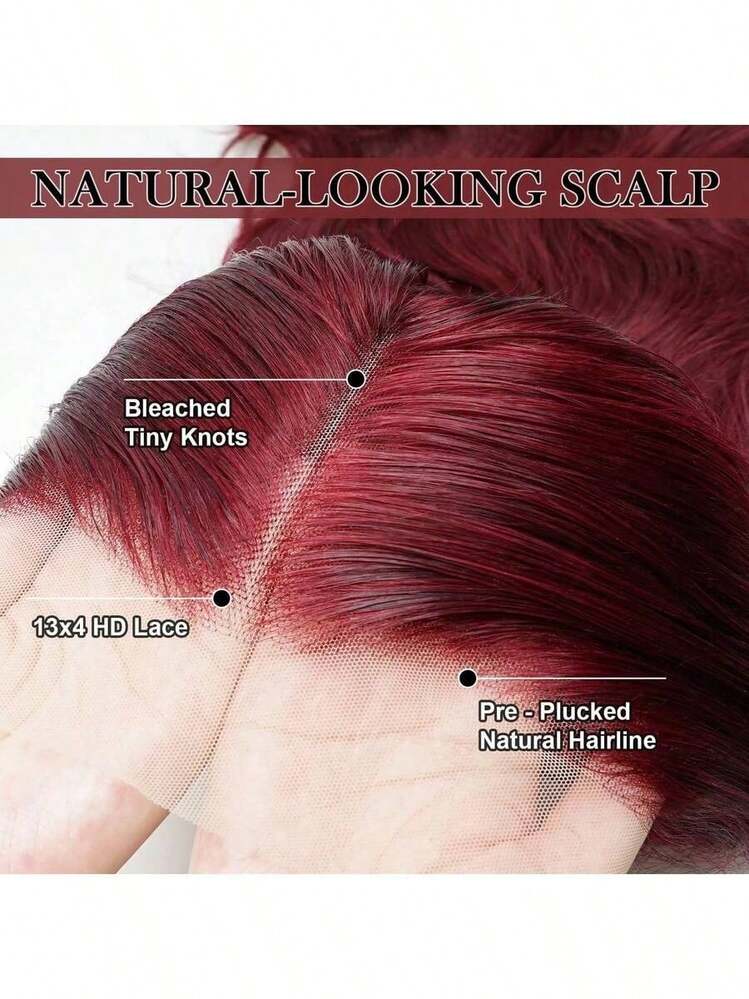 蕾丝前假发，真人混纺发，自然波浪，预先拔毛，无胶，200密度，女士真人混纺假发，预先拔毛，13x4高清蕾丝前假发，无胶，自然黑 - SBUG - 查看 12