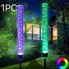 Solar Powered Bubble Cylinder LED Reed Lamp, Wind-Powered, Suitable For Garden, Community, Yard Decor Lighting, Gift - Multicolor - View 3