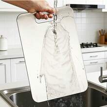 1pc Stainless Steel Double-Sided Anti-Mold Cutting Board For Home Use - Silver - View 5