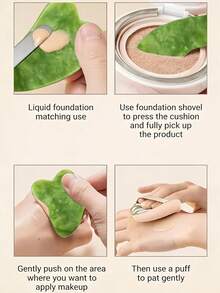 Dụng cụ làm đẹp bằng ngọc bích, bảng Gua Sha, dụng cụ massage, bảng Gua Sha ngọc bích cho mặt và lưng, con lăn massage ngọc bích - màu xanh lá - Xem 5