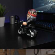 1 Stück Spaß Motorradfahrer Harz Schreibtisch Dekantiergefäß, kreative Punk Motorrad Zwerg Statue, Geschenk für Außengarten, Motorradladen - Motorradfahrer - Übersicht 8