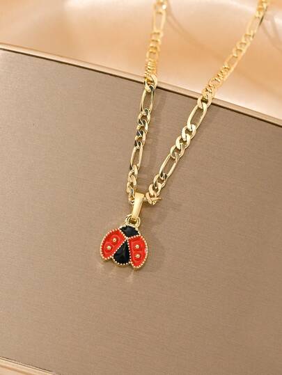 Small And Cute Cartoon Seven-Star Ladybug Zirconia Necklace, Exquisite Workmanship, And Comfortable To Wear. Bright Zirconia Inlay Not Obtrusive, Versatile Style For Boys And Girls. Perfect Gift For Kids, Sons, Daughters, Classmates And Partners, Cute And Meaningful.