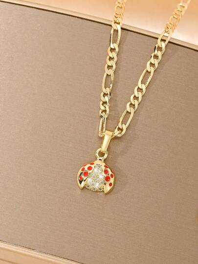 Small And Cute Cartoon Seven-Star Ladybug Zirconia Necklace, Exquisite Workmanship, And Comfortable To Wear. Bright Zirconia Inlay Not Obtrusive, Versatile Style For Boys And Girls. Perfect Gift For Kids, Sons, Daughters, Classmates And Partners, Cute And Meaningful.