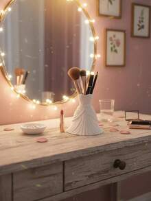 1个极简新娘化妆刷收纳盒，新娘桌面整理盒，多功能化妆刷、香水、化妆工具收纳管，文具、笔筒，适合作为婚礼回礼、节日礼物、独特礼物、返校礼物、母亲节礼物、周年纪念礼物 - 彩色 - 查看 2