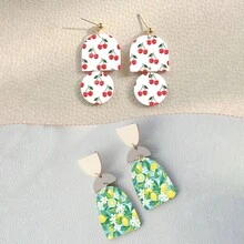 1pc Fruit Pattern (Cherry/Watermelon/Lemon/Strawberry) Transfer Paper, Size 5.82*3.93 Inches, Specialized For DIY Jewelry Earring Creation High Polymer Transfer Paper - Multicolor - View 11