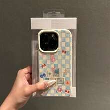 1 pieza de funda para teléfono de material TPU con diseño de corazón a cuadros azul y blanco y diseño de perrito cereza, compatible con iPhone 17 Pro Max/17/16 Pro Max/15/13/12/11, S20 FE/A15/S24/A55, Note 11/Note 12/Note 13 Pro, protección suave y resistente a caídas con cobertura completa, teléfonos móviles, bolsos, accesorios para móviles, fundas para teléfonos, decoración de interiores, accesorios, fundas transparentes para teléfonos, verano, correas para teléfonos, fundas para teléfonos de hombre, fundas negras para teléfonos, fundas rosas para teléfonos, funda para móvil para hombre, funda para móvil para mujer, protección para teléfonos móviles, accesorios de playa, dulces de fresa, fundas protectoras para teléfonos. - Estilo (1 pieza) - Ver 7