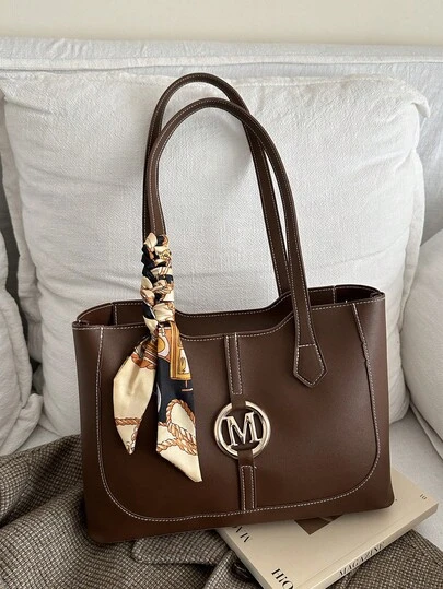 กระเป๋าสะพายข้างสีพื้นมินิมอลพร้อมผ้าพันคอ เหมาะสำหรับช้อปปิ้ง, กระเป๋าสตางค์, หญิงสาว, นักศึกษามหาวิทยาลัย, คู่รักข้าวใหม่ปลามัน และสาวออฟฟิศ เหมาะสำหรับสำนักงาน, มหาวิทยาลัย, ทำงาน, ธุรกิจ, เดินทาง, กิจกรรมกลางแจ้ง, ท่องเที่ยว และทัศนศึกษา