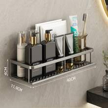 Aluminum Alloy Kitchen/Bathroom/Balcony Storage Rack, Waterproof & Rust-Proof, Bottle & Jar Organizer, Space-Saving, Two Installation Methods, No Drilling Required - A - View 15
