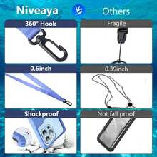 IPX8 Waterproof Pe Pouch Case Compatible For IPe 17 16 15 14 13 12 Pro Max Up To 7", Cruise Ship Essentials Must Haves Dry Bag For Vacation Beach Travel Kayak Accessories,44289584 - 淺灰紫 - 查看 2