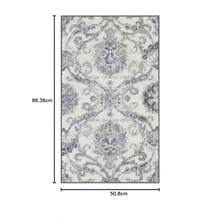 Maples Rugs - Alfombras de Damasco floreciente Fabricadas en Estados Unidos Lavable Antideslizante para Interiores para Entrada vestíbulo Cocina y baño 1 pies 8 x 2 pies 10 Gris/Azul - Rectangular de 210 x 16 - Ver 3