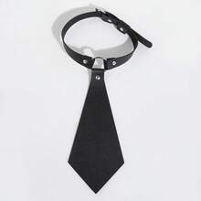 1件装女士朋克铆钉流苏颈圈领带，PU皮革可调节铆钉领带，适合哥特派对、锐舞节等场合 - 黑色 - 查看 8