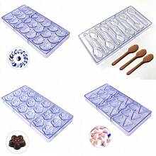 34pcs Chocolate Mold Set With 100pcs Chocolate Lollipop Sticks, Home Kitchen Chocolate Candy Baking Tools, Pastry Making Supplies - Clear - View 8