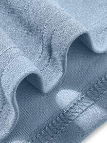 Women's Elegant V-Neck Ruffle Hem Solid Color Dress, Asymmetric/Irregular Midi Dress For Elegant Occasions, Weddings, Office, Daily Wear, Spring/Summer - Baby Blue - View 10