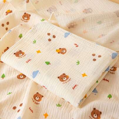 Yue Ye 1 chiếc chăn đa năng bằng cotton mềm mại in hình hoạt hình, kích thước 80*80cm, thích hợp dùng cho xe đẩy, tắm, quấn, ở nhà, du lịch, làm quà tặng cho bé.
