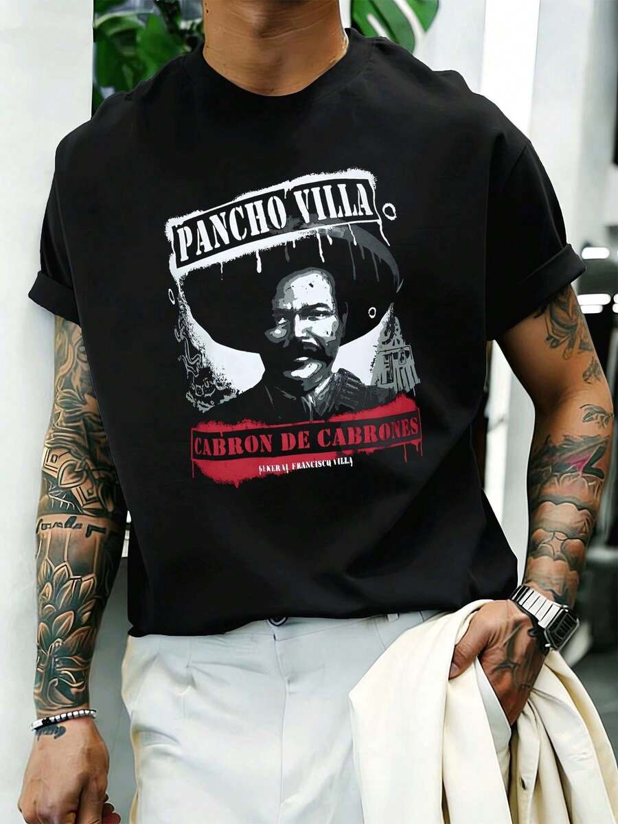 Men Plus Size T-Shirts - Black - View 1
