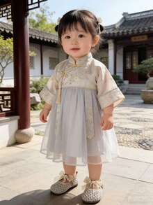 新款时尚公主鞋，女童软底鞋，婴儿单网春夏鞋，可爱透气网面鞋，适合搭配连衣裙 - 香檳色 - 查看 6