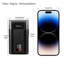 Máy cạo râu điện Hatteker 1 cái sạc USB dành cho nam, có chức năng tỉa râu và làm trắng. - màu đen - Xem 2