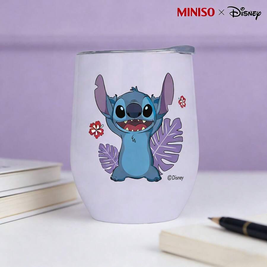 MINISO X Disney Lilo & Stitch Cute Tropical Insulated Stainless Steel Eggshell Tumbler With Lid,Double-Walled Vacuum Cup For Coffee,Wine,Drinks - Nhiều màu - Xem 1