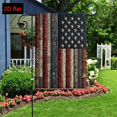 1 件 12 x 18 英寸爱国美国花园旗，双面农舍庭院户外旗，乡村牧场门廊装饰，多用途