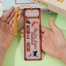 可爱猫咪爱好者读书俱乐部亚克力书签 - 复古票根设计，配金色流苏，送给猫妈妈和书虫的完美礼物 - SQ2745 - 查看 8