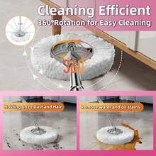 L2ozm0hg Spin Mop And Bucket With Wringer Set For Home360° Mop And Bucket With Separate Clean And Dirty Water Wet Dust Mop For Floor Cleaning With Extra Refills Pink - Hồng - Xem 5