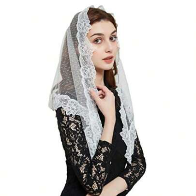 FANFAN Triangle Mantilla Veil Chapel Veil L Latin Mass…