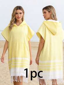 Khăn tắm có mũ bằng cotton, khăn choàng đi biển, áo choàng tắm, khăn choàng lớn chống cát, thích hợp cho bơi lội, tắm vòi sen, kỳ nghỉ, lướt sóng, đồ dùng phòng tắm, đồ dùng cần thiết cho bãi biển. Mùa tựu trường, đồ dùng thiết yếu mùa hè. - Nhiều màu - Xem 12