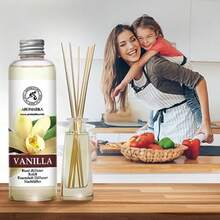 Vanilla Diffuser Refill w/Natural Essential Vanilla Oil 6.8 Fl Oz - Intensive - Fresh and Long Lasting Fragrance - Reed Diffuser Oil Refill Vanilla - for Aromatherapy - SPA - Home - Office - Fitness - Paquete de 1 unidad de 6.8 onzas líquidas - Ver 6