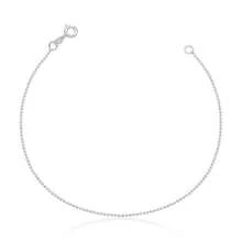 Anklet With Mini Beads In Genuine 925 Sterling Silver, 25.5cm - 銀色 - 查看 3