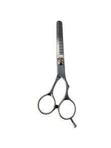 1pc Professional Hair Cutting Scissors, Hairdressing Trimming Shears, Salon & Home Use Hair Cutting Tool, 10%-45% Cutting Efficiency - Silver - View 10