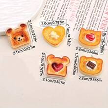 5 pezzi Calamite da frigo in resina a forma di toast cartoni animati, calamite creative, calamite decorative carine, adatte per frigorifero in cucina e ufficio - 5Pcs - Visualizzare 6