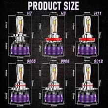2 bóng đèn pha LED H7 cho ô tô (H1, H4, H11, HB3, 9005, HB4, 9006, 9012, HIR2, H9, 9054, CSP Turbo Fan, Canbus, chiếu sáng xa và gần) 12V - JC-82 - Xem 4