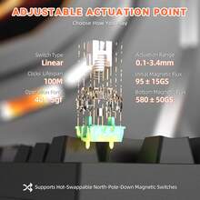 ATTACK SHARK R82 HE Rapid Trigger Wired Mechanical Gaming Keyboard TKL NKRO With 8K Polling,0.005mm RT Accuracy,256K Scan Rate,5 Layer Sound Damped,Hall Effect Magnetic Switch,Driver - View 7