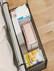 Cesta colgante de hierro fundido para colgar sobre la puerta - Organizador de almacenamiento de malla tejida negra, marco de metal resistente con mecanismo de suspensión, estantería multiusos ahorradora de espacio para ropa, juguetes, ropa de cama - Dormitorio, armario, almacenamiento, cesta de almacenamiento tejida, almacenamiento de dormitorio, sistema de suspensión estable, cesta escalonada, opción de regalo perfecta para 11 días festivos - A - Ver 2