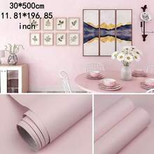 Self-Adhesive Solid Color Wallpaper Roll - Waterproof, Rainbow Colors, Fabric Texture Suitable For Kitchen, Bedroom, Living Room Furniture And Home Decor - Available In Coffee, Gray, White, Cream, Green, Blue, Yellow - 1 Volume - View 16