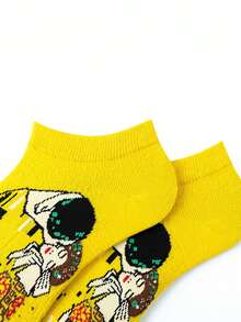 1/5/10 paires de chaussettes invisibles pour femmes de style européen et américain nouveau, style de dessin animé pour le printemps/été. Chaussettes courtes rétro personnalisées pour hommes - Multicolore - Voir 4