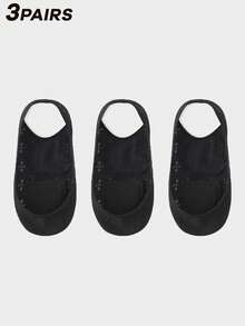 3/6 Pairs Lace Pattern Silicone Heel Grip Socks, Breathable Stockings - Multicolor - View 27