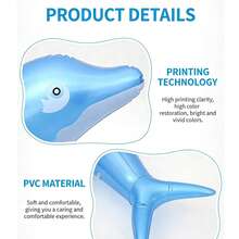 1pc Inflatable Shark Shaped Water Floating Device, Perfect Summer Gift For Swimming Pool And Beach Party, Floating Lounger For Swimming Pool And Beach Relaxation, Pool Inflatable, Beach Essentials, Pool Float - Black - View 4