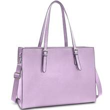 NEWHEY Handheld Tote Bag, Laptop Bag, Waterproof Lightweight Leather, 15.6-Inch Computer Handbag, Business Office Briefcase, Large-Capacity Handbag, Shoulder Bag, Professional Office Work Bag, Black - Multicolor - View 4